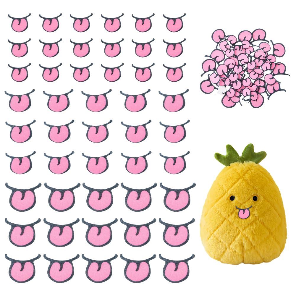 FINGERINSPIRE 300Pcs Felt Mouth 3 Sizes Pink Black Felts Mouths Felt Animal Mouth Patches Soft Felts Craft Mouths Supplies for DIY Amigurumi Stuffed Animals and Puppet Making Projects