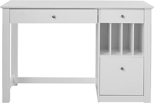 Miniatura 4 de We Furniture, Home Office Deluxe, escritorio para computadora, color negro, Madera Sólida, Blanco