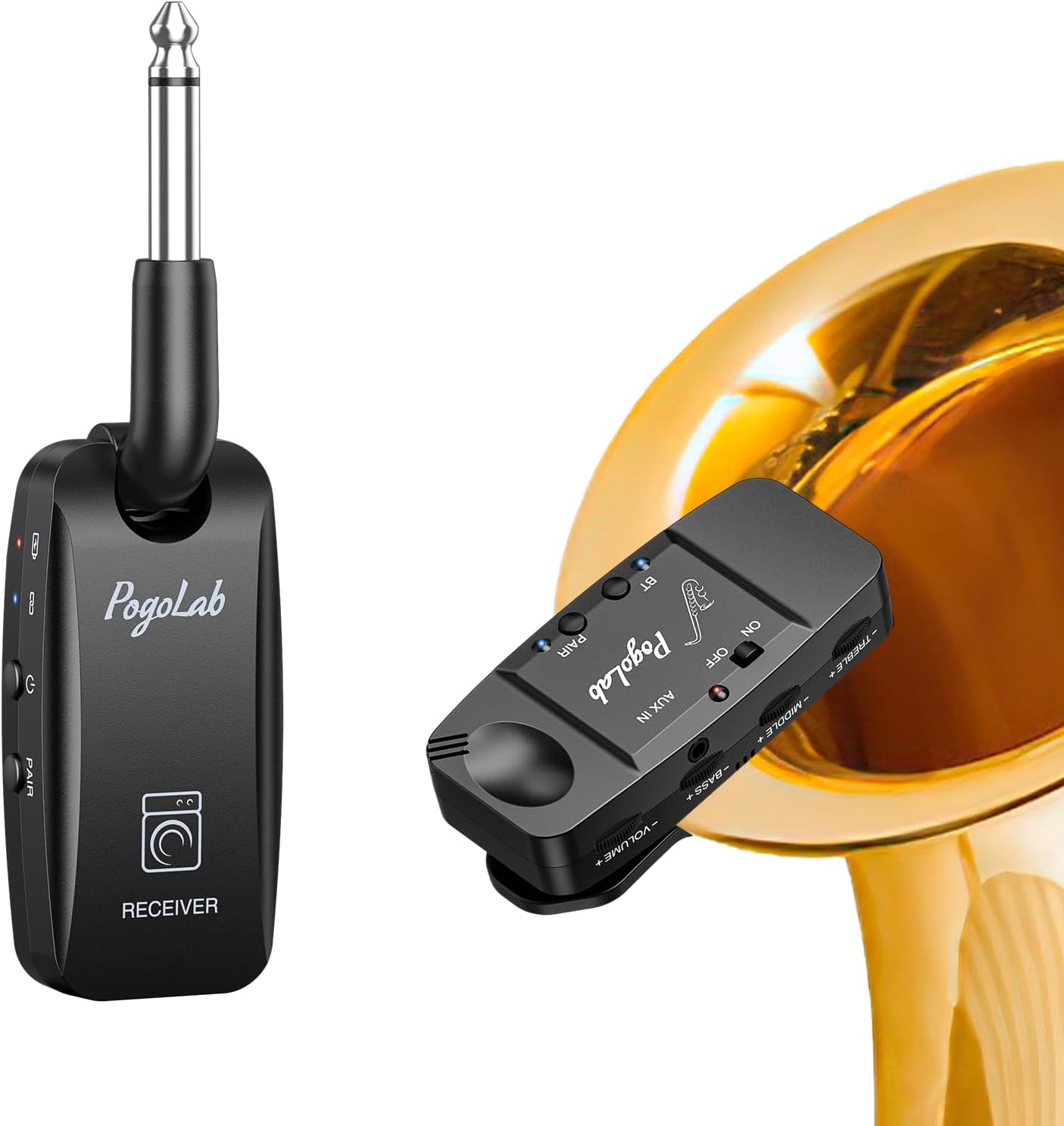 POGOLAB UHF Wireless Saxophone System, Rechargeable Sax
