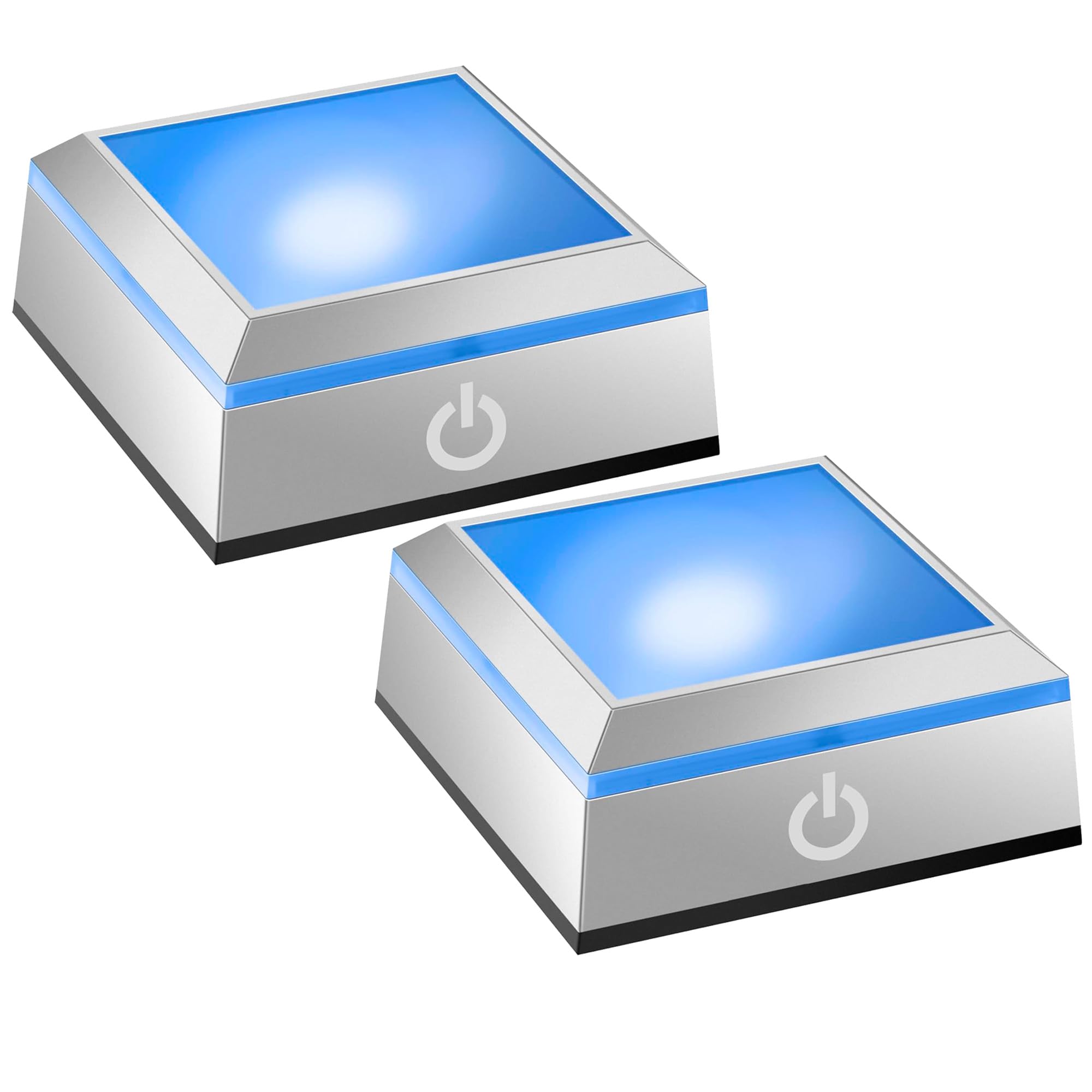 LED Light Base for Crystal Ball, 2 Pack Touch Control Light Stand, 7 Color Changing Display Base with USB Power, Square Illuminated Pedestal for Glass Art, Resin Figurine, Home Decor