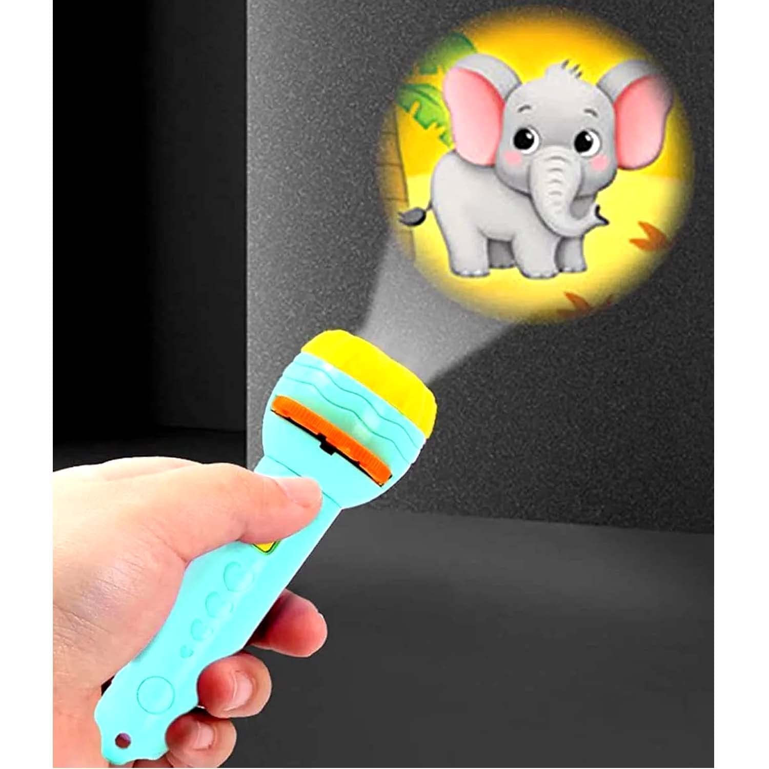 MT HUB THE TOY STORE Kids Mini 6 Slids 48 Patterns ABCD All Alphabet Picture Projector Flashlight Torch Projection Light Toy Slide Flashlight Lamp Education Learning Night Light (Multi)
