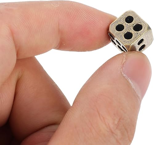 Miniatura 2 de Juego de 5 dados de metal de latón de 6 caras para mesas de juego de mesa, juegos de rol de fiesta de póquer