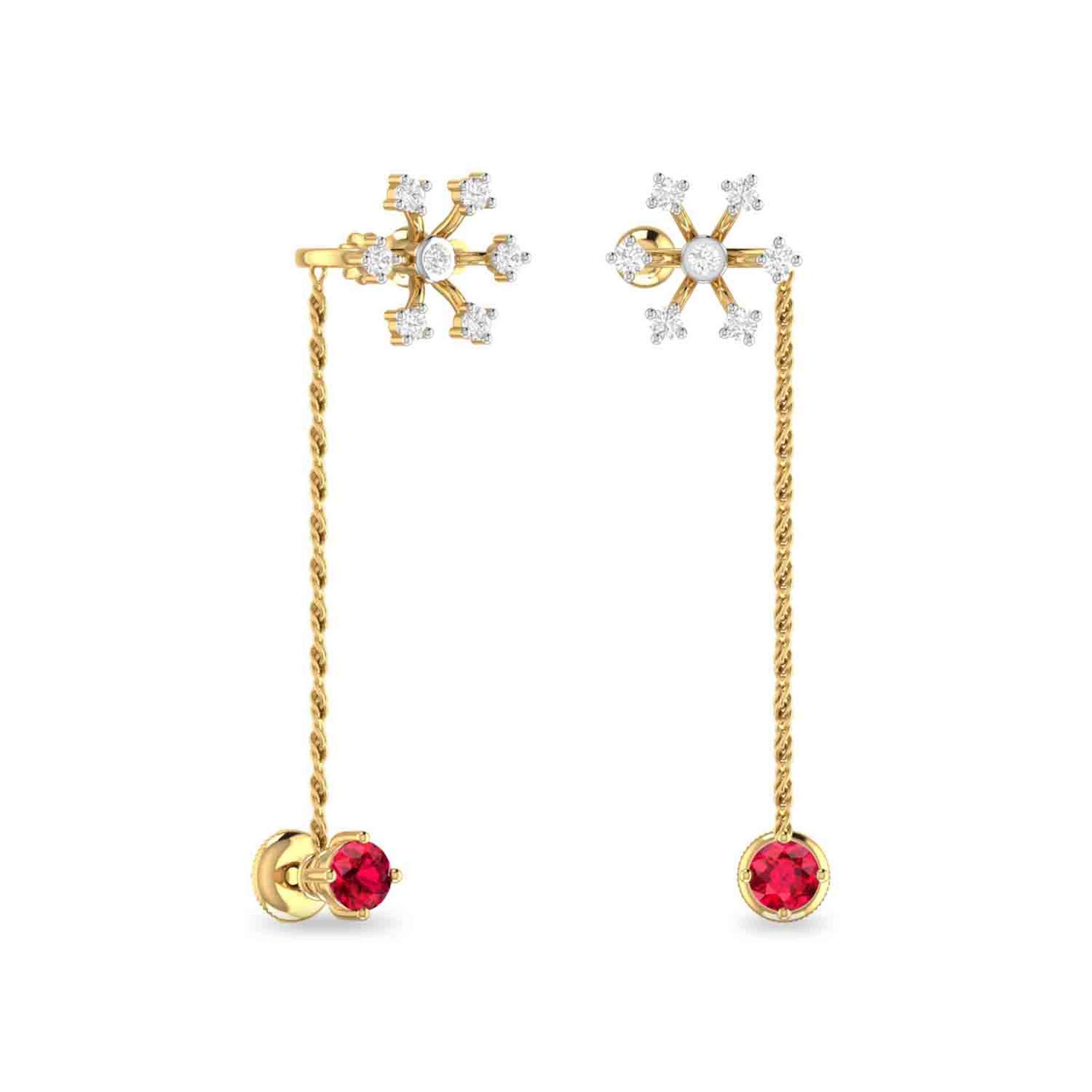 yellow-gold and Diamond Stud Earrings for Women-image-18
