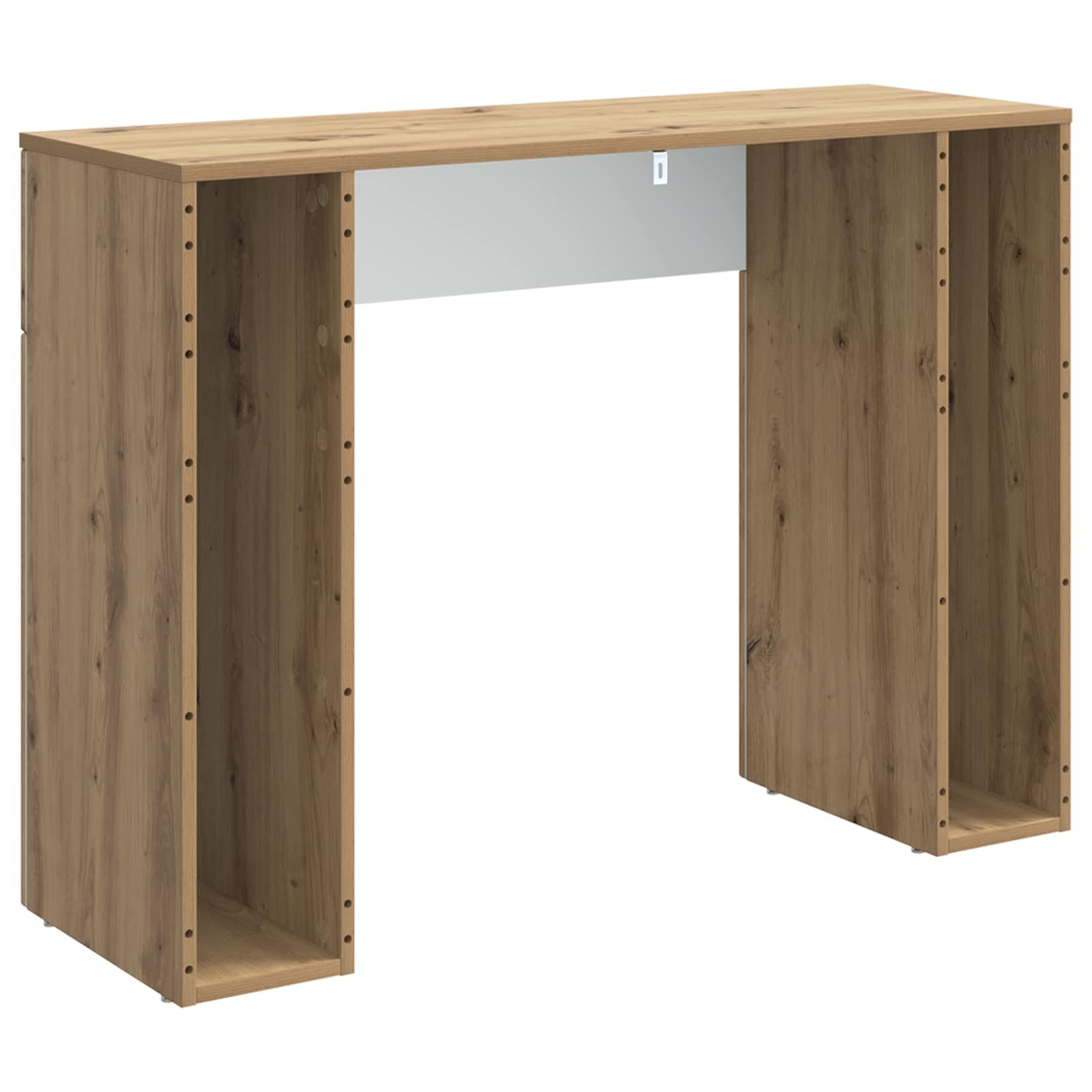 Stolik kawowy Artisan z drewna dębowego 102 x 35 x 75 cm, prostokątny stolik pomocniczy z miejscem do przechowywania do salonu, korytarza, biura i przedpokoju, kompaktowy, odporny na wilgoć