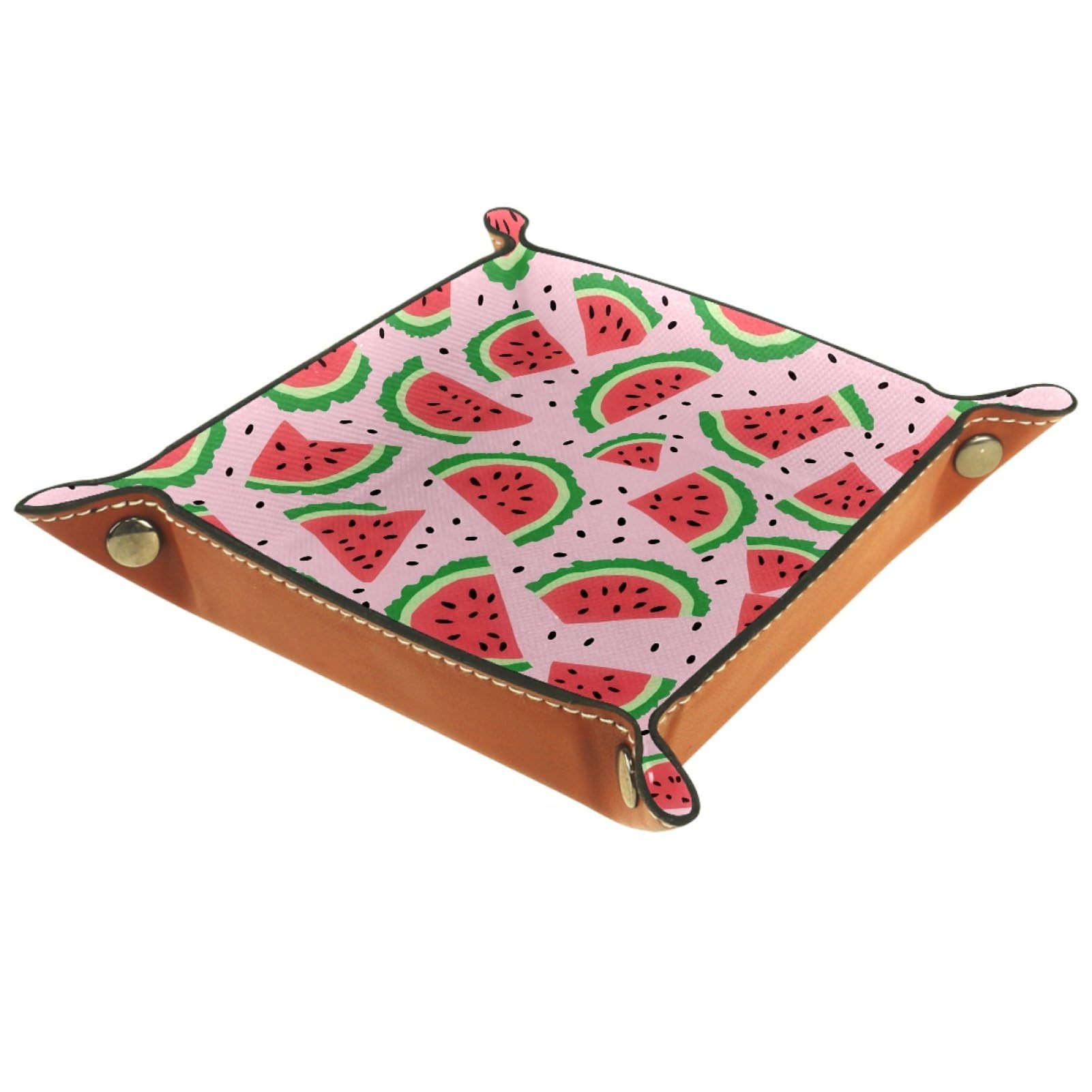 VAPOKF Fruit Watermelon Portable Folding Dice Rolling Tray, Microfiber Leather Dice Holder for Dice Games Like RPG, DND and Other Table Games