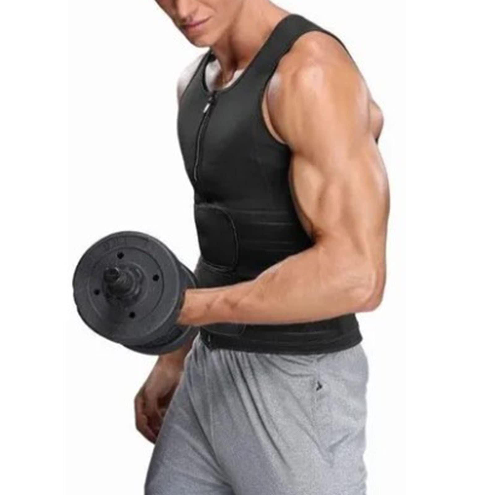 Męskie Modelowanie Sylwetki Trener Talii Fitness w Siłowni Podwójny Pas Kamizelka do Sauny Oddychający Wyszczuplający Pot, Wspiera Modelowanie Brzucha, Koryguje postawę Podczas