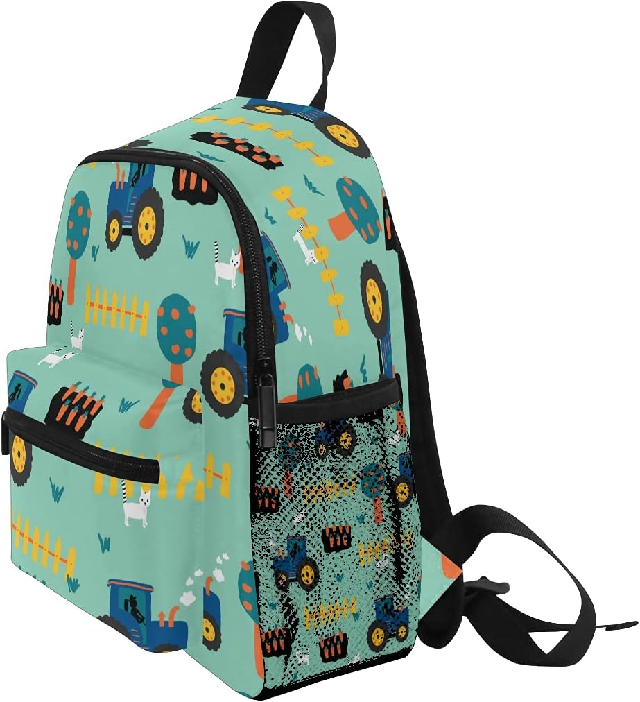 Tractors Seamless Kids Backpack, Toddler Backpack Preschool Bag