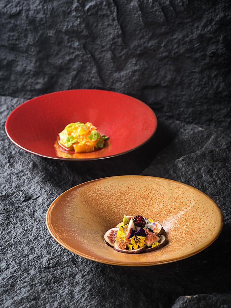 ERoomQ Dipping Bowls Style Deep Plate Ceramic Plate Household Vegetable Plate Plate Salad Plate Pasta Plate Appetizer Bowls,B-One Size (C)