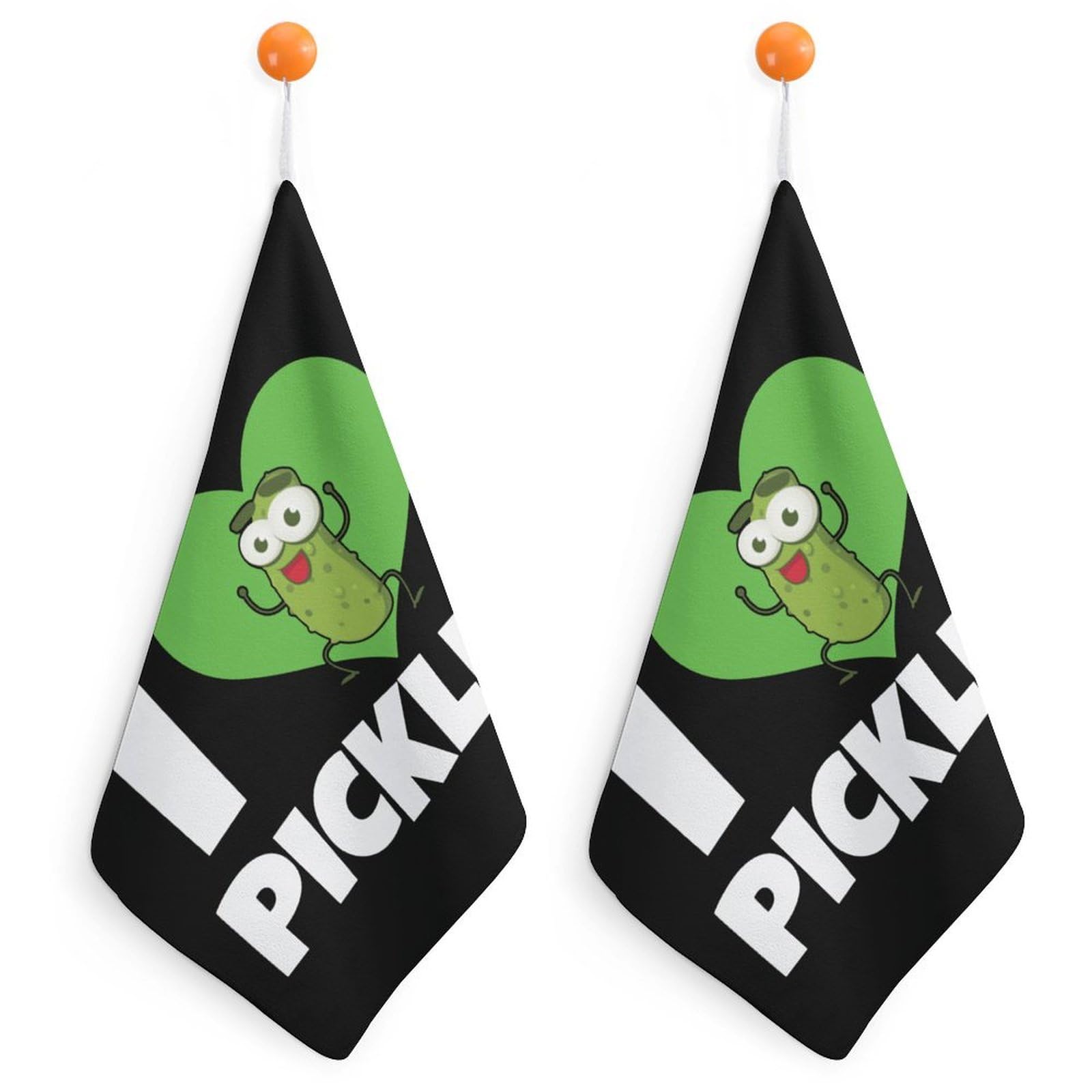 TXFBTRFSA I Love Pickles Funny Hand Towels with Hanging Loop Kitchen Towel Handkerchiefs Cleaning Cloths