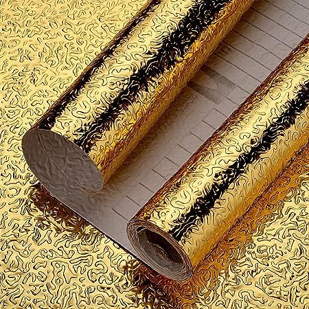 ICHHA HOUSE Self-Adhesive and Removable Vinyl Marble Paper for Kitchen Wallpaper PVC Bathroom Wall Stickers Wallpaper for Fridge Tabletop Wall Floor Home and Kitchen (60L x 400W, Gold curl) (B0CK4C5CYN) Amazon Price History, Amazon Price Tracker