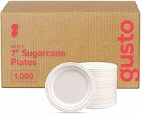 Vista 11 de GUSTO Caja de 500 platos desechables de 5 compartimentos 100% compostables, platos de papel de 10 pulgadas, bandejas ecológicas de caña de azúcar
