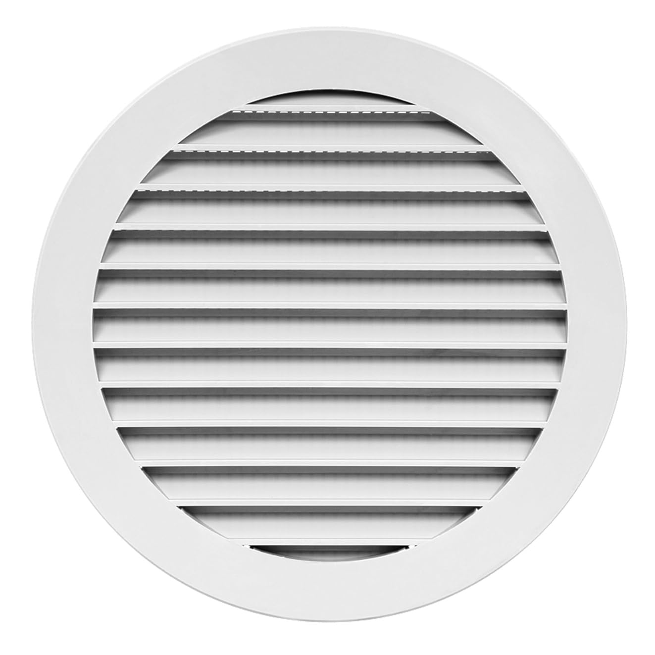 Prostko Ltd White Metal Round Air Vent Grille - 125Mm / 164Mm - With Fly Screen - Flat Duct Cover.