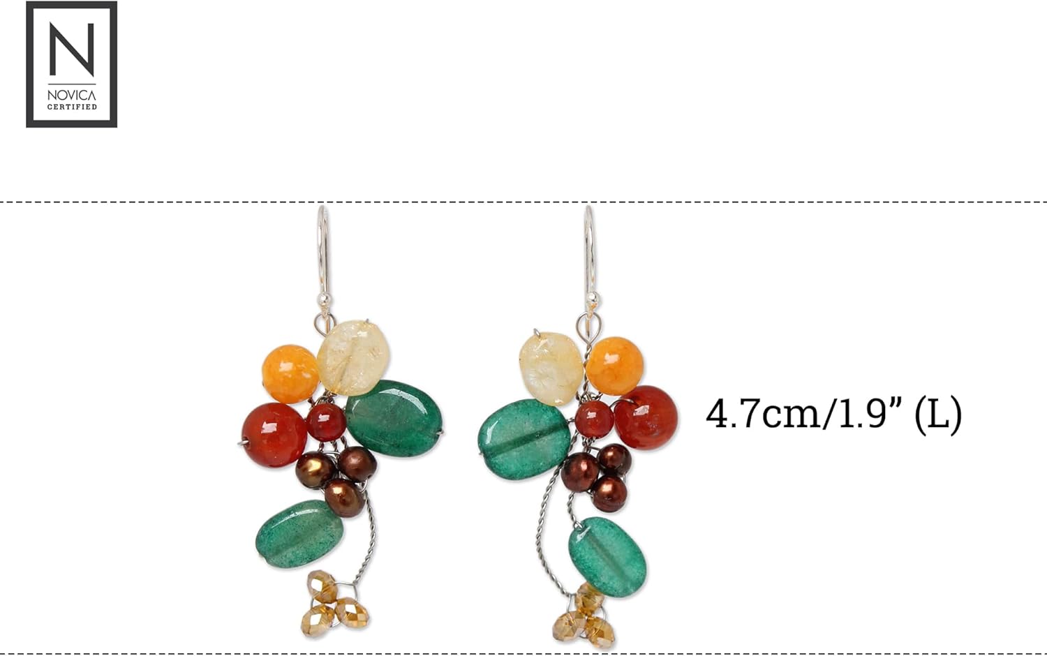 NOVICA Artisan Handmade Cultured Freshwater Pearl Rose Quartz Cluster Earrings Stainless Steel .925 Sterling Silver Multigem Multicolor Pink White Beaded Dangle Thailand