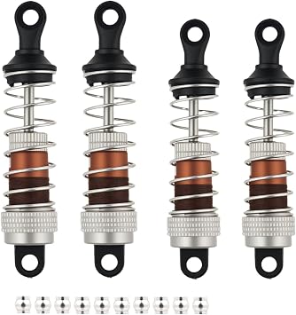 4Pcs Front Rear Shock Kit for 1/14 H14BM 14210 14209 Shocks Series RC Car Upgrades Part Gray