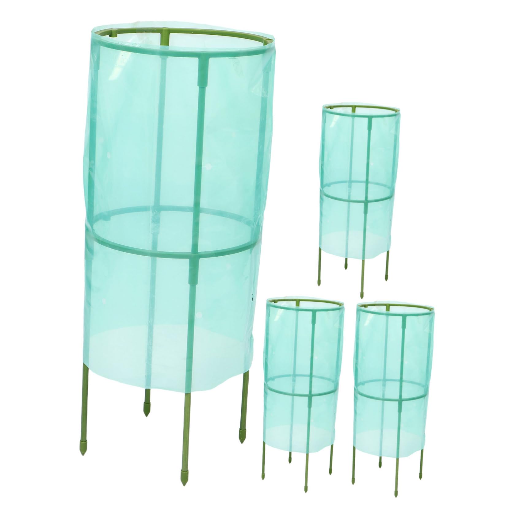 4 Set Proteggere Le Piante protettori delle Piante in Gabbia Antivento Protettore vegetale Green