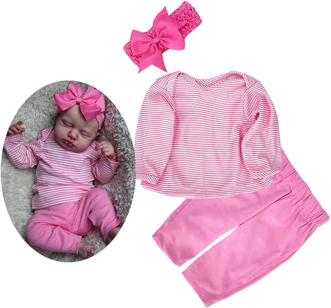 Reborn Doll Clothes 20 Inch Girl Pink Outfits for 18 to 20 Inch Reborn Baby Dolls