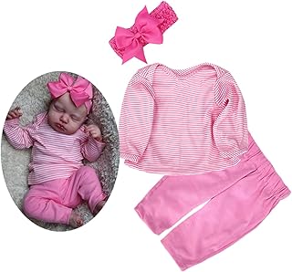 Reborn Doll Clothes 20 Inch Girl Pink Outfits for 18 to 20 Inch Reborn Baby Dolls Girls Clothes Accessories