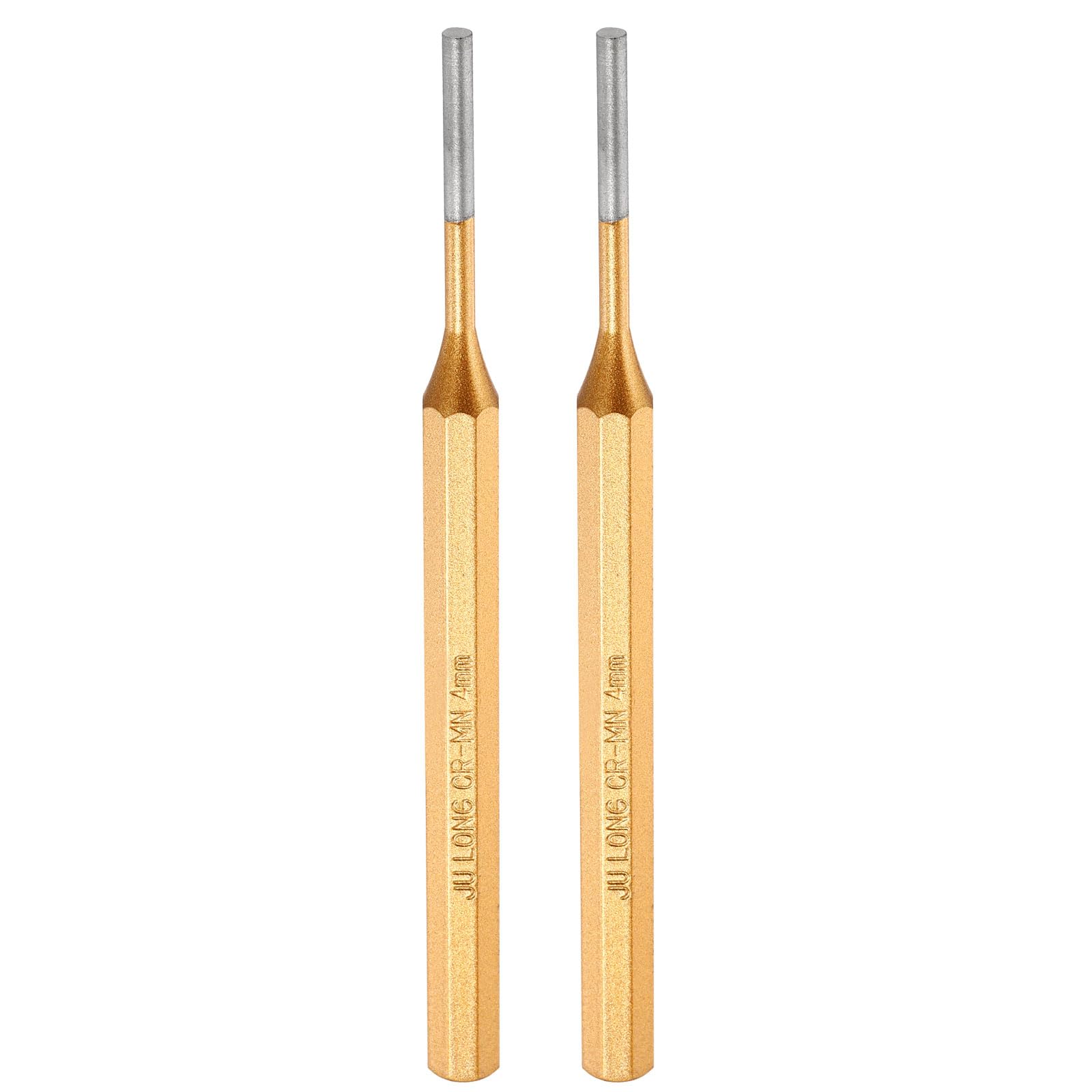 sourcing map 2pcs Pin Punch 4mm(1/6") 150mm Length Metric Non-marring Alloy Steel Cylindrical Alignment Punch Drive Pin Tools for Automotive Watch Repair Jewelry Craft