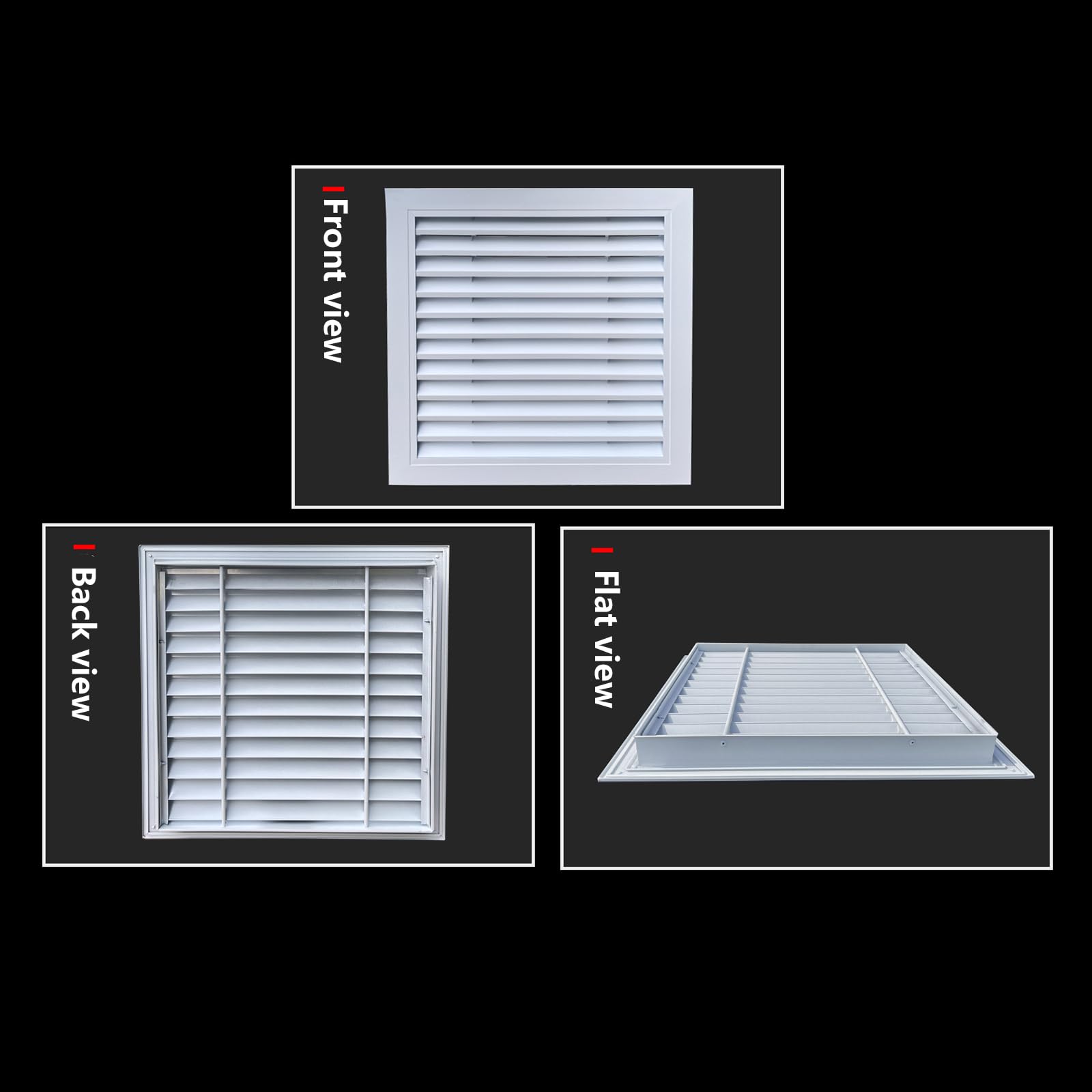 Cubiertas de ventilación cuadradas de aluminio para paredes, sistemas de ventilación de rejillas HVAC y rejillas de retorno reguladores de ventilación ajustables para un control óptimo del flujo de