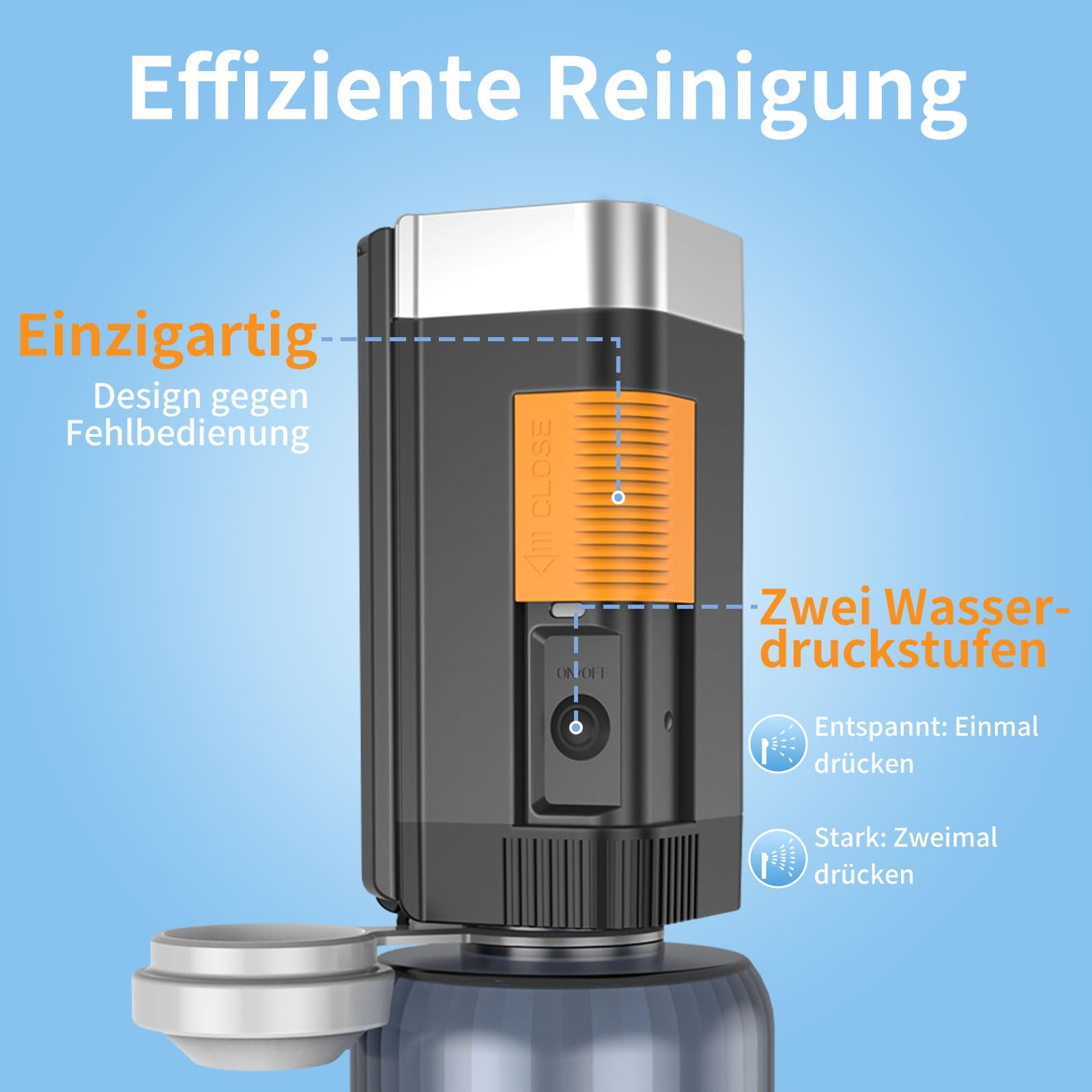 Tragbar Po Dusche 400 ml Elektrisches Bidet-Reise-Bidet, 2 Druckmodi Podusche für Frauen und Männer - Wiederaufladbare Intimdusche für Wochenbett, Perioden, Geburt und Reisen