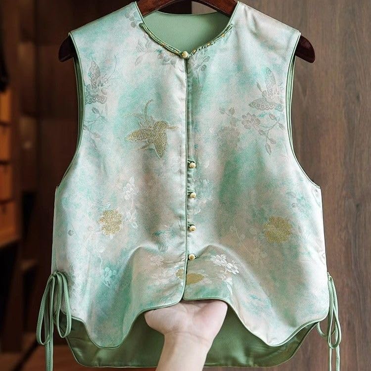 Chaleco reversible para mujer de estilo nacional chino ideal para primavera 6