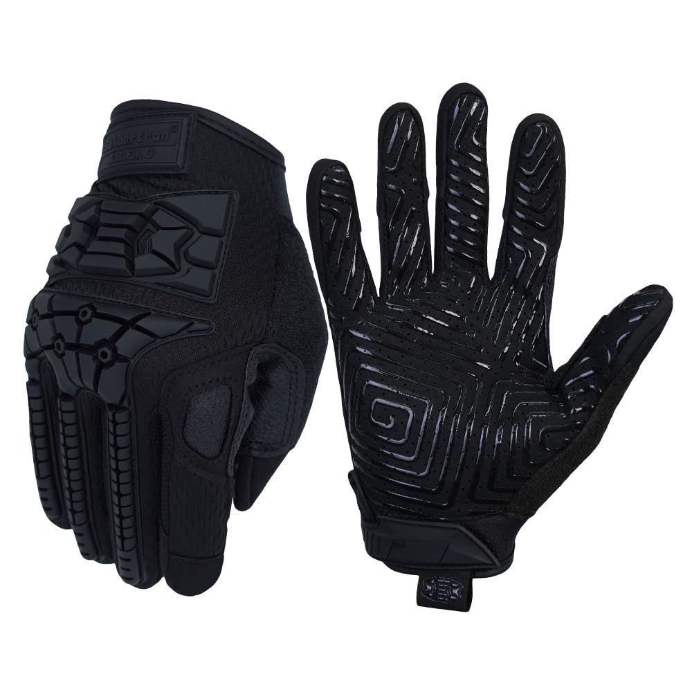 Seibertron T.T.F.I.G 2.0 Men's Tactical Military Gloves Flexible Rubber Knuckle Protective for Combat Hunting Hiking Airsoft Paintball Motorcycle Motorbike Riding Outdoor Gloves