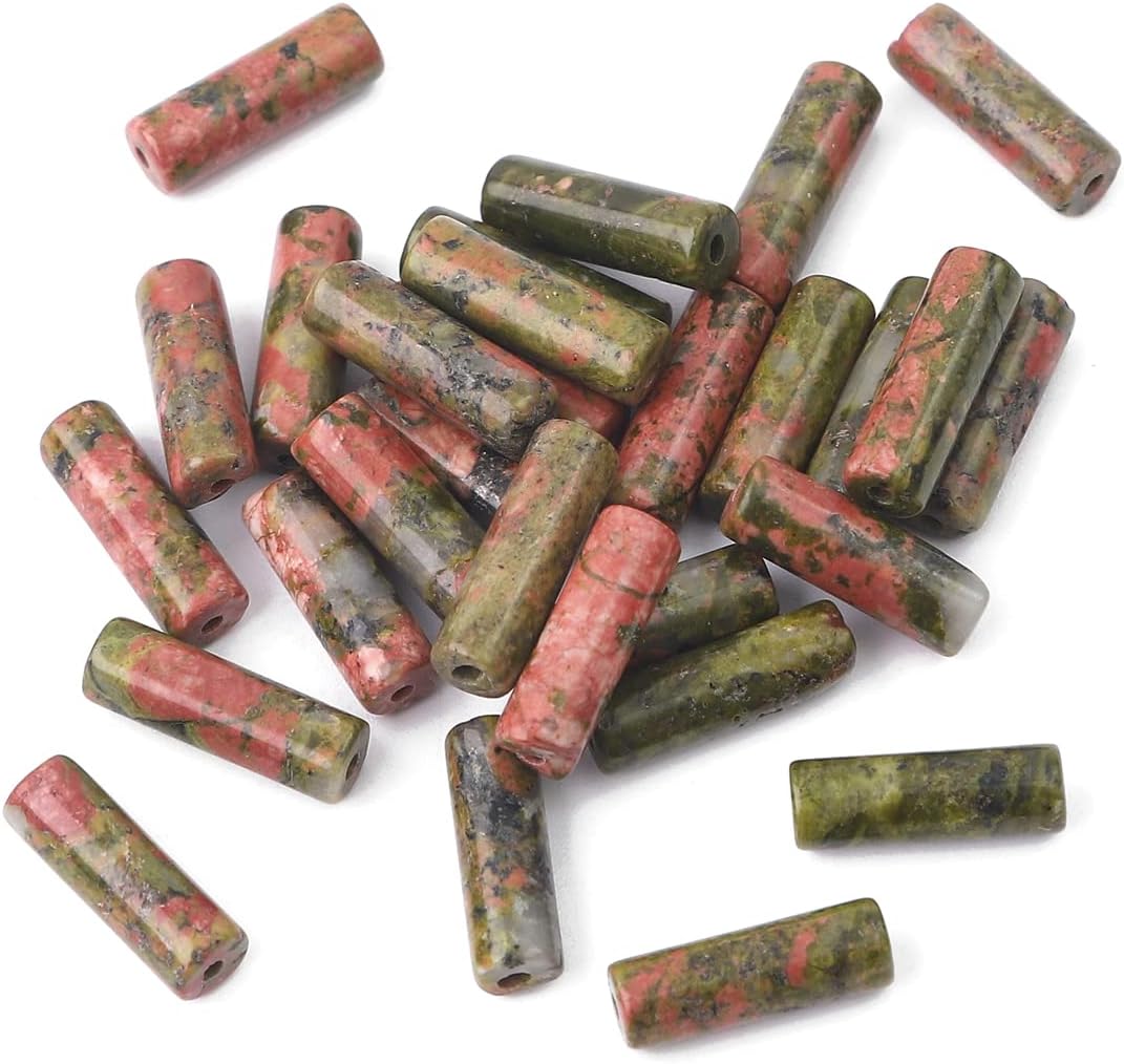 Natural Unakite Tube Beads Cylinder 4x13mm 38cm/Strand Stone Beads for Jewelry Making - Image 4