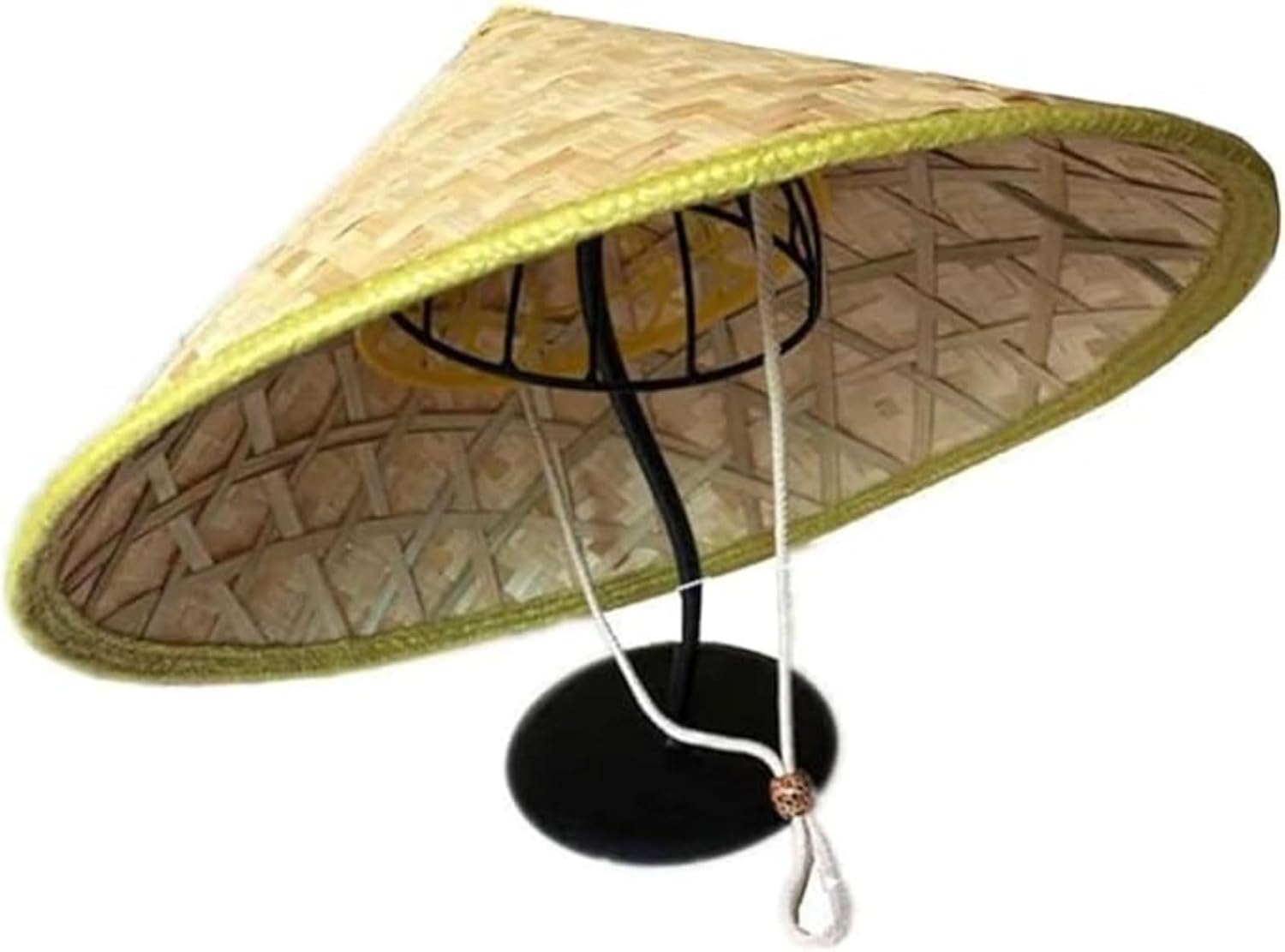 [VIBRIPRIYA] 竹笠 帽子 日よけ 笠 日除け笠 UVカット 農作業 釣り帽 日除け 防止 つば広 アウトドア ひも付 防