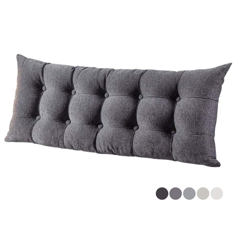 PENGFEI Bedside Backrest Cushion Waist Upholstered Reading Bed Rest Pillows, Washable, 7 Colors, Size Customization (Color : Gray, Size : 100CM)