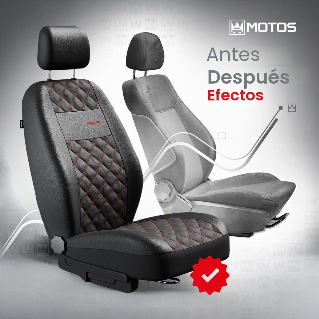 MOTOS Fundas universales para Asientos de Coche para Ford Ranger Funda Asiento Coche Delantero con Sistema de Airbag Activo, Ajuste, Material de Tres Capas, Aspecto Elegante, Aplicación Versá