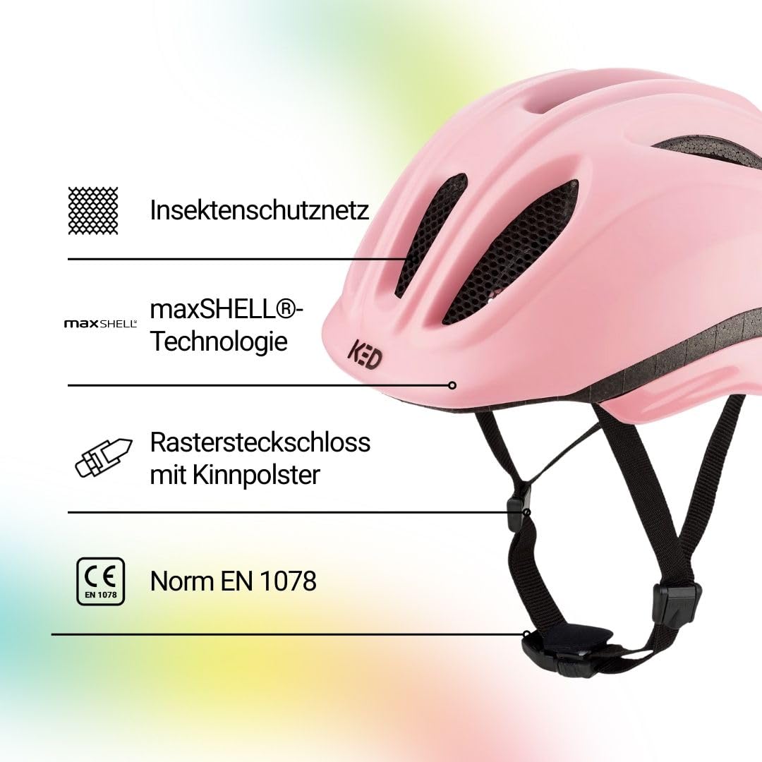 KED Casco de Bicicleta Meggy II Trend para niños, Fabricado en Alemania, luz Trasera LED, tecnología MaxShell y Ajuste preciso del tamaño