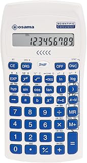 OSAMA - Calcolatrice Scientifica 56 Funzioni, 10 Cifre Mantissa e 2 Esponente, Cose per la Scuola con Custodia Scorrevole Valida per Esami di Stato - Materiale Scolastico per Back to School, Blu