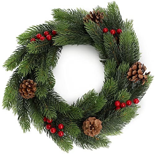 KADAX Ghirlanda natalizia in plastica PE, ghirlanda di Natale per porta, corona dell'Avvento, ghirlanda per Natale, ghirlanda di abete artificiale, ghirlanda da tavolo, decorazione da tavolo