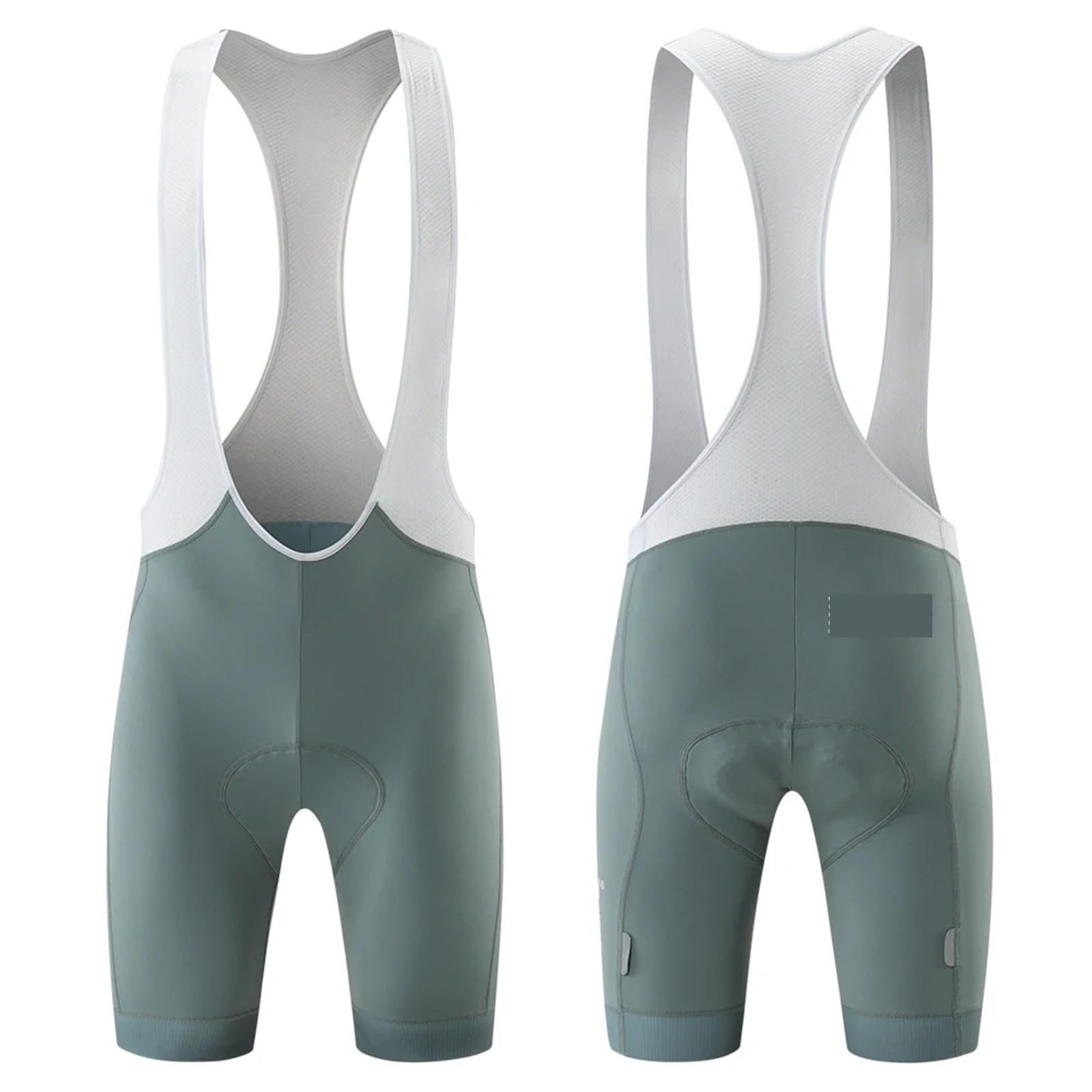 Salopette Ciclismo Uomo Pantaloncini con bretelle da ciclismo da uomo, calzamaglia da bicicletta, abbigliamento da bici, fondello 6 ore, pettorali da equitazione, lunga distanza per Ciclismo(White,XXL