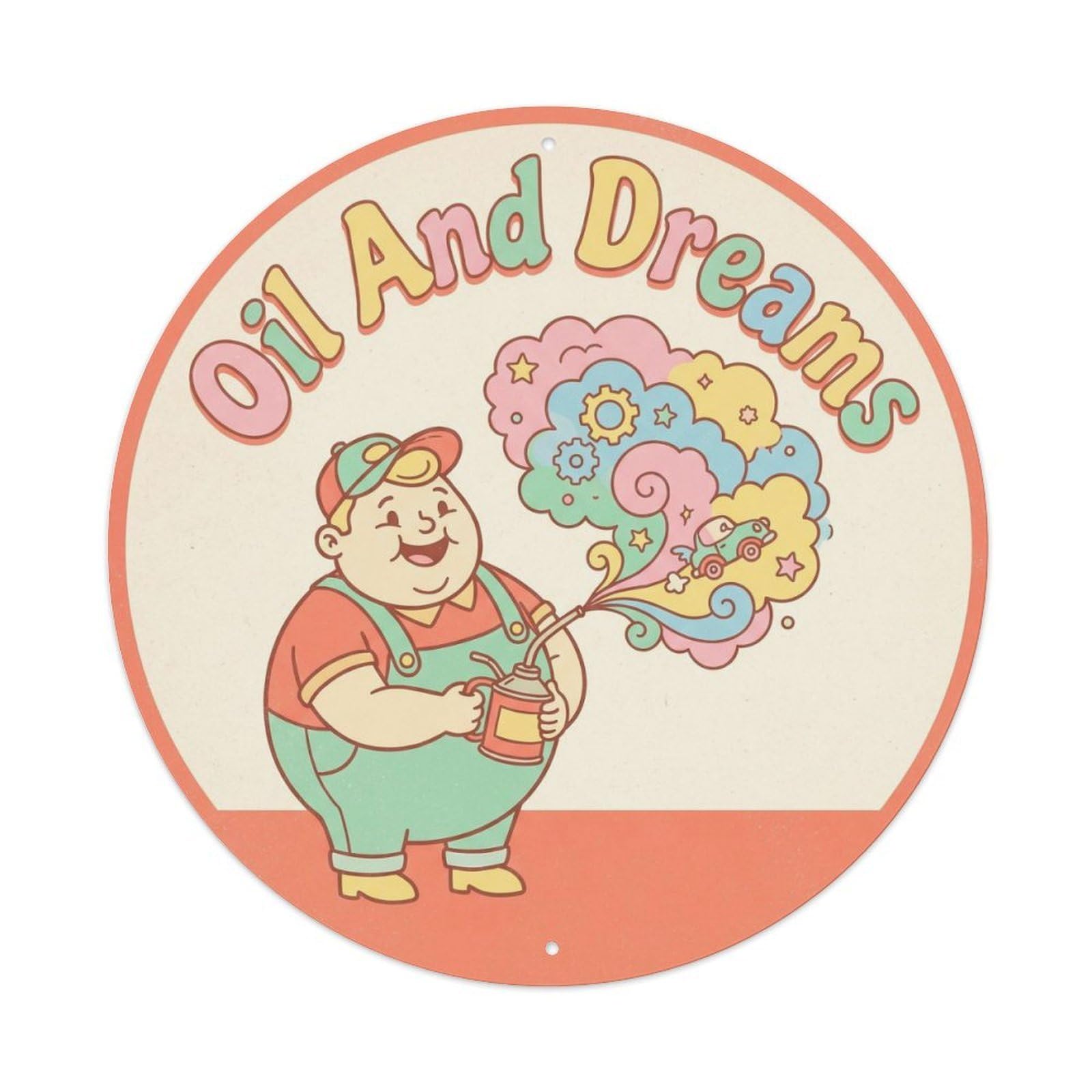 Olhnbad Style Oil And Dreams Garage Motor 1950S Quote Vintage Metal Tin Sign