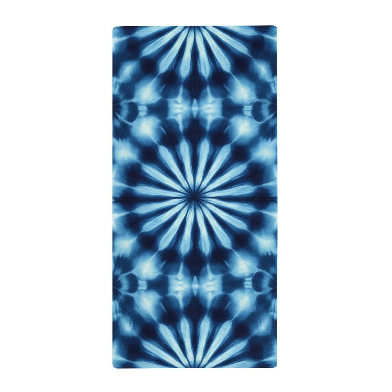 Anceky Ultra-Light Camp Towels, Blue Shibori Indigo Quick-Dry Absorbent Towels for Travel, Gym & Fitness Routines