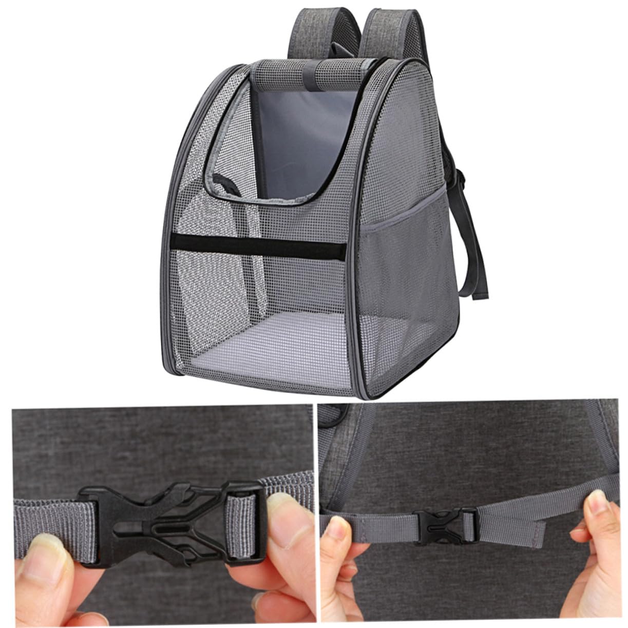Mochila Portátil para Mascotas con Malla Transpirable Mochila para Gatos y Perros Pequeños Bolsa Resistente y Cómoda para Transporte Seguro y Ventilado