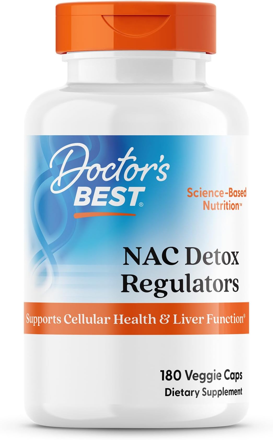 Doctor's Best Nac Detox Regulators with seleno excell, Non-GMO, Vegetarian, Gluten Free, Soy Free, 180 Veggie Caps, 180Count