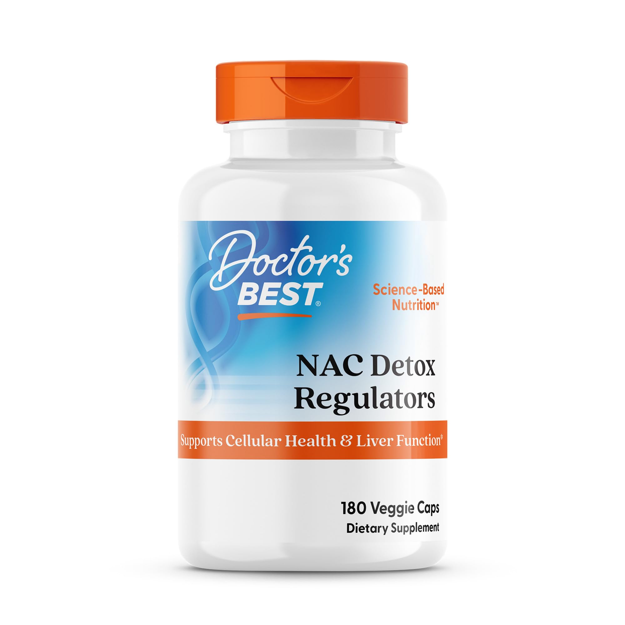 Doctor's Best NAC Detox Regulators Supplement, 180 Veg Caps Unflavored 180 Count (Pack of 1)