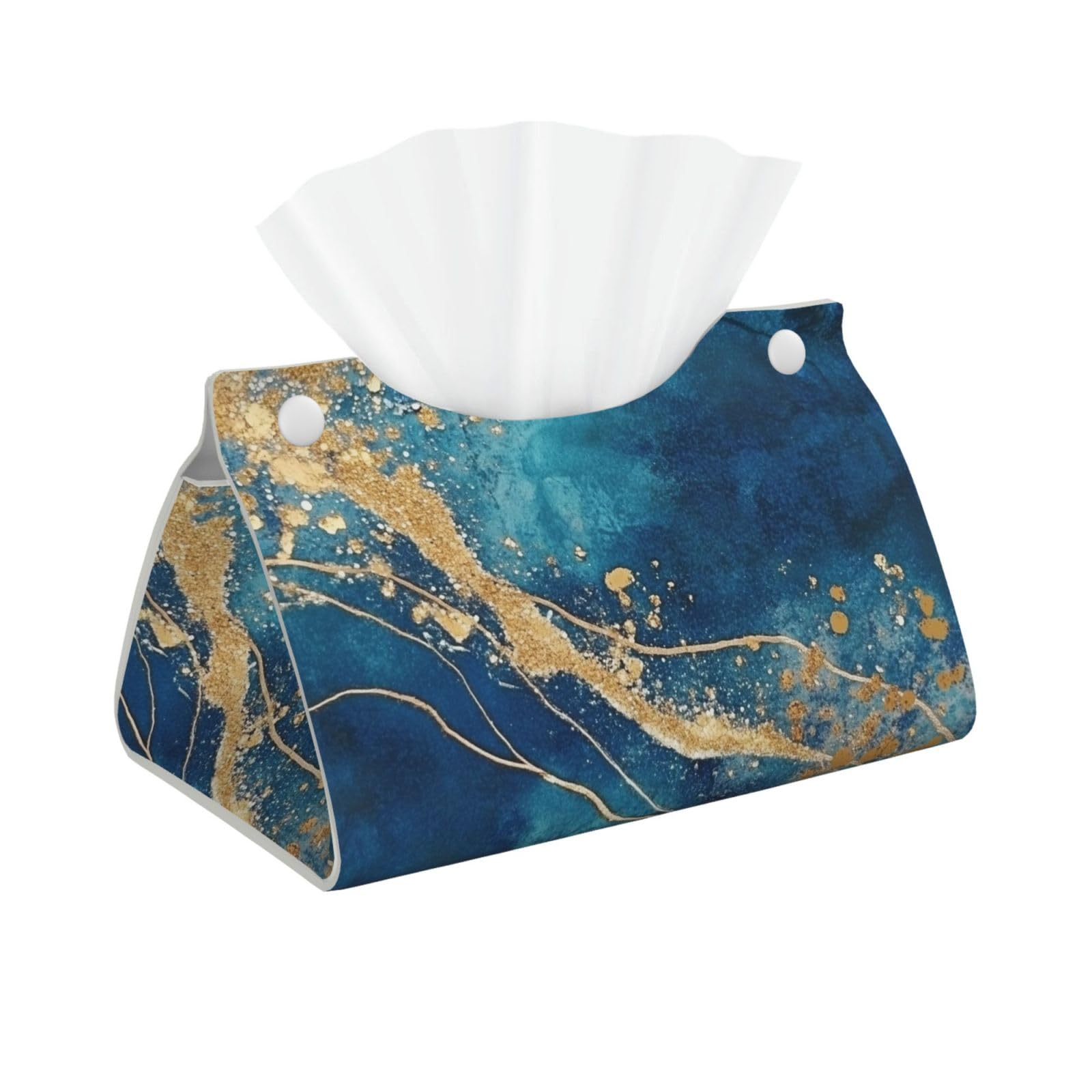 Long Tissue Box Cover Abstract Blue Leather Tissue Box Holder Tissue Box Covers for Bathroom Parlors Office Bedroom