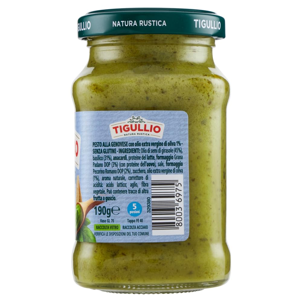 Star Tigullio GranPesto Pesto alla Genovese Cremoso Cremig Sauce mit 100% frisches Basilikum, 24 x 190g + Beni Culinari Kostenloser Schlüsselanhänger