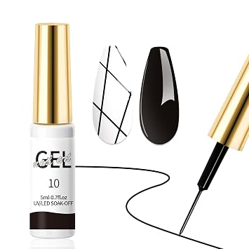 Gel Liner Nail Polish Black, Liner Painting Gels, Get Creative With Liner Gels for Nail Art Colors, Decoration Drawing Nail Gel Easily Design Fashion Nail Art Polish Use in Salon or Home(10)