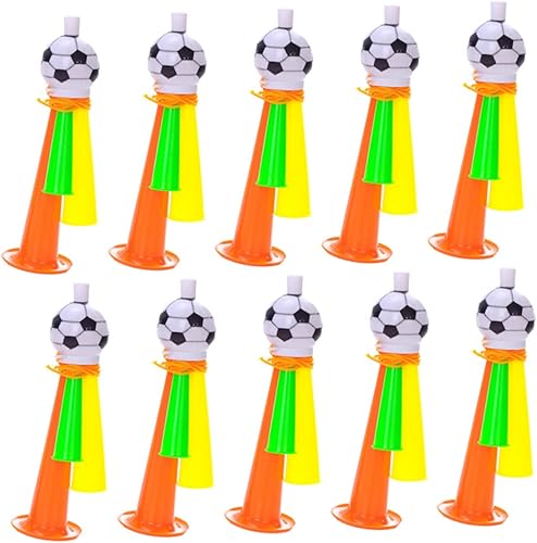Miniatura 9 de CLISPEED 30 piezas de trompeta de cuerno de fútbol para juego de fútbol, bocinas de barco ruidosas, bocinas de aire para estadio de seguridad,