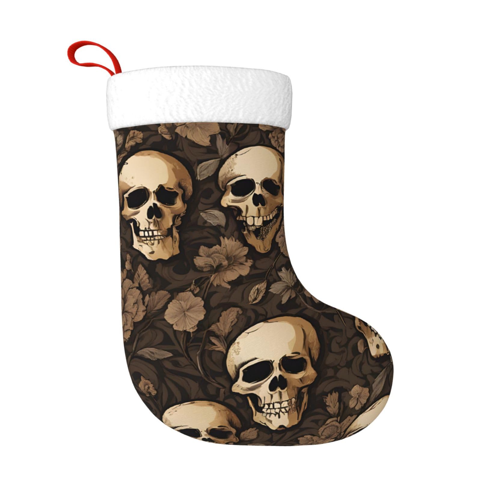 Dcehgew Black (Gothic Wallpaper Skull) 18" Christmas Stockings For Holiday Decorations Hanging Stockings Xmas New Year Party Gift