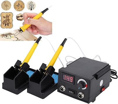 Wood Burning Kit, Adjustable Temperature Pyrography Pen Kit, Wood Burning Tool, Woodburning Pyrography Pen Kit for Adults and Beginners Craft, Professional Tool (GB Plug 220V)