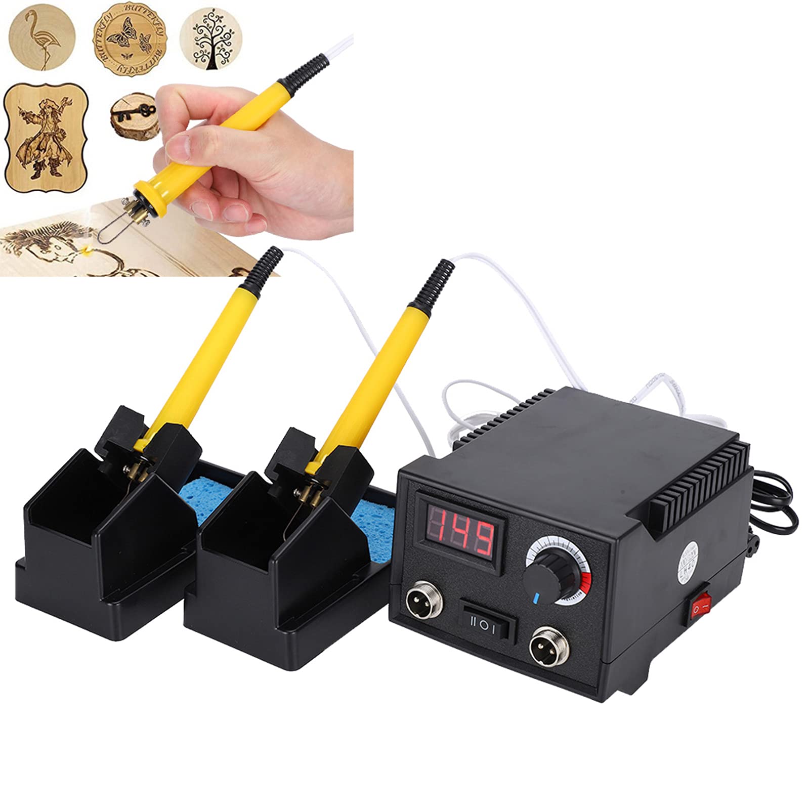Kit de quema de madera, kit de pluma de pirografía de temperatura ajustable, herramienta de combustión de madera, kit de bolígrafo de pirografía para adultos y principiantes, herramienta profesional