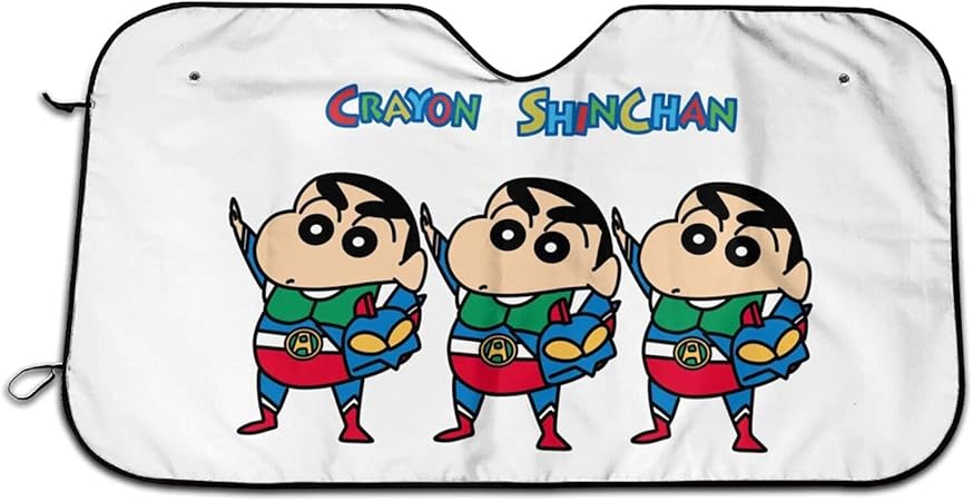 Amazon Danesi アクション仮面 クレヨンしんちゃん サンシェード 車 フロントサンシェード 遮光断熱 吸盤 日除け 紫外線対策 日除け キャラクター アニメ グッズ かわいい おしゃれ 車用品 130 70cm 車 バイク 車 バイク