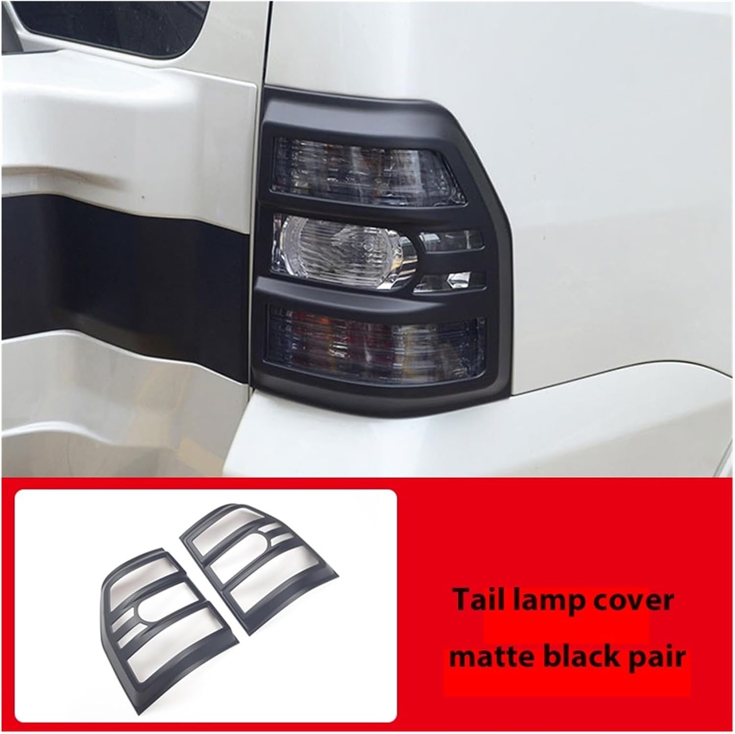Compatible For Mitsubishi Montero V97V93 Pajero 4 Modified Taillight Cover Decorative Frame Rear Headlight Frame Taillight Protection Cover(Silver)