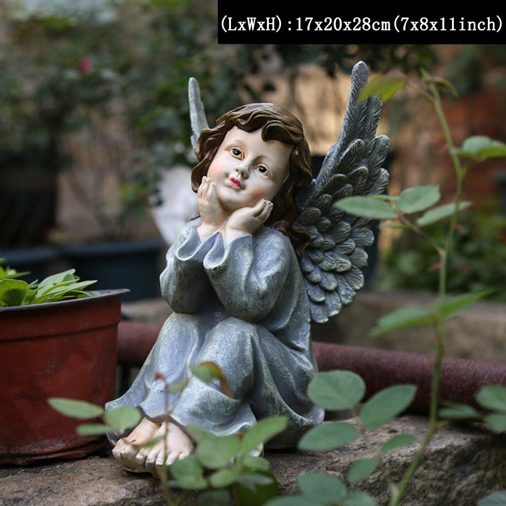 Schlafender Baby-Engel Statue – Aus Kunstharz, 17,8x11,4x8,9 Cm, Für Drinnen & Draußen, Als Deko Oder Gedenkfigur