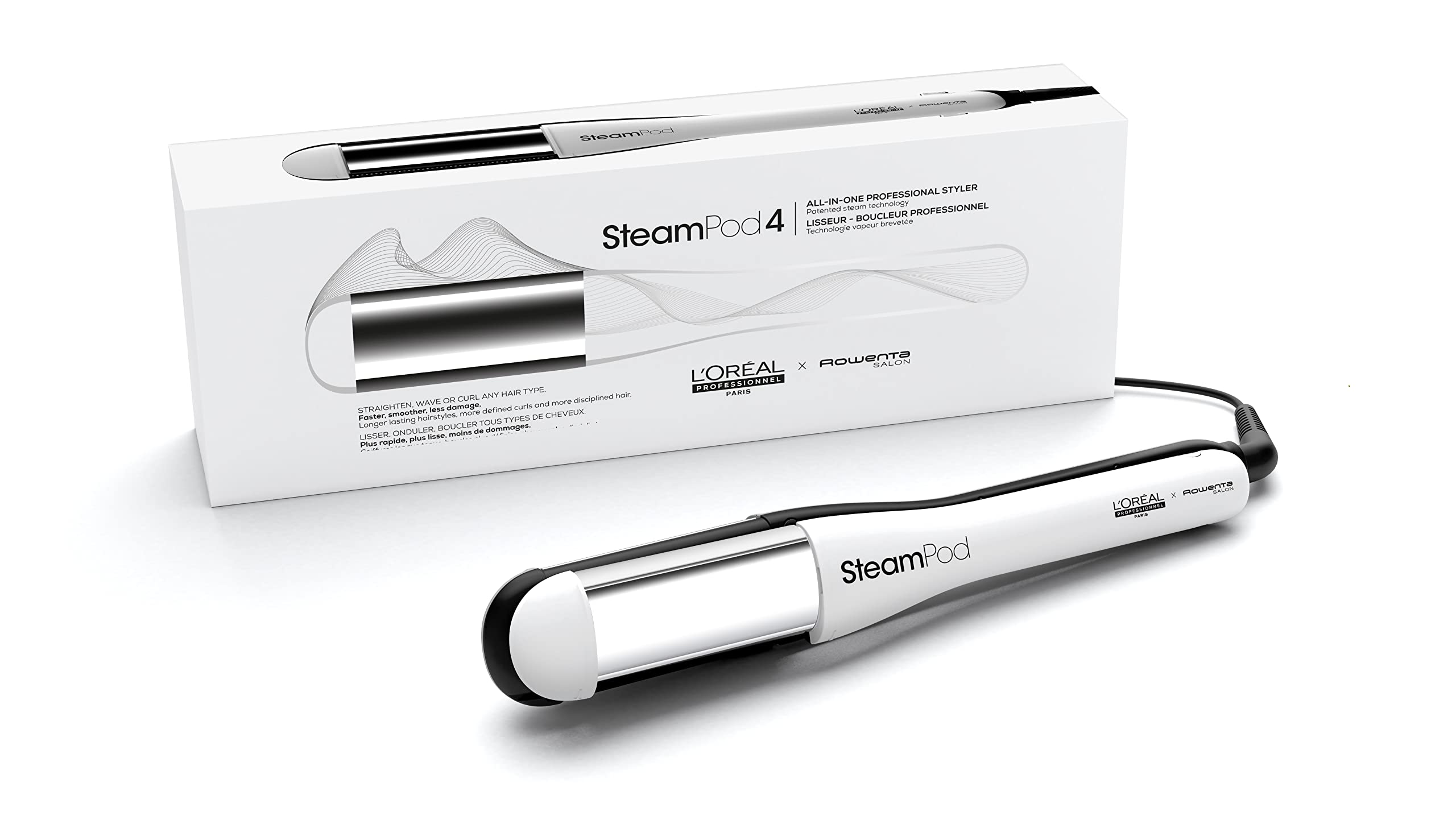 L'Oréal Professionnel, SteamPod 4, Piastra per Capelli Professionale Tutto in Uno, Con Tecnologia a Vapore, Per Qualsiasi Look dal Liscio al Riccio, Per Tutti i Tipi di Capelli